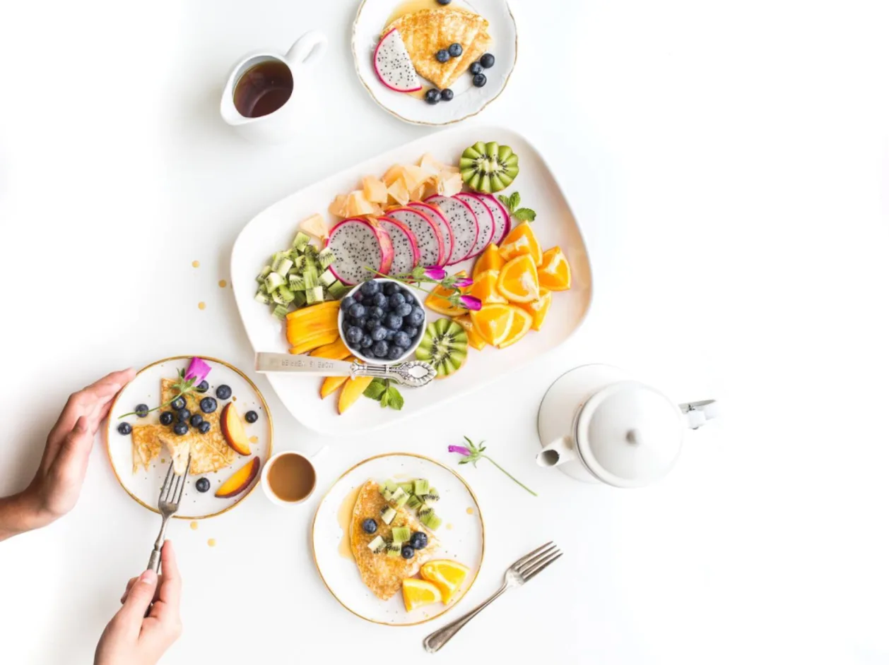 healthy breakfast concept as part of women's wellness